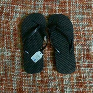 Black flip flops